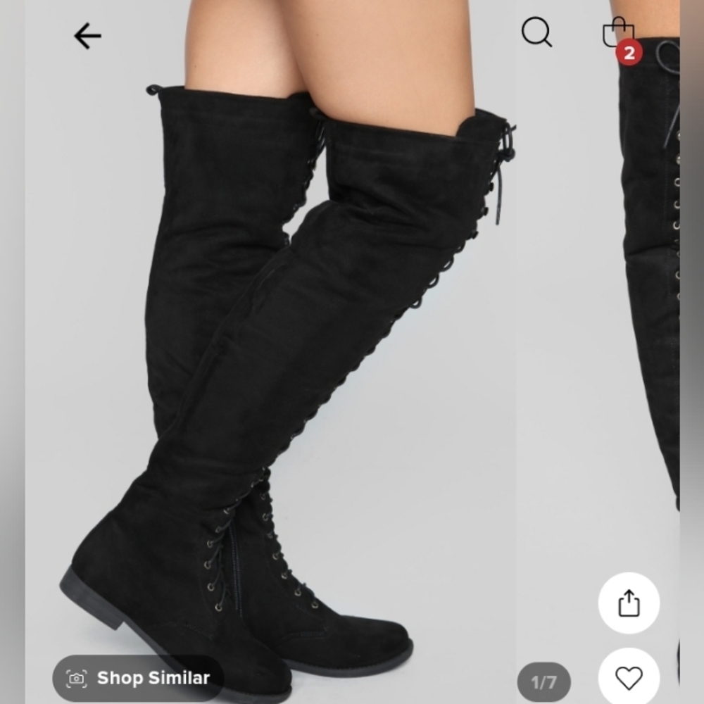 2 pair for $30 New in box womens knee high lace up boots in box. Black and Brown